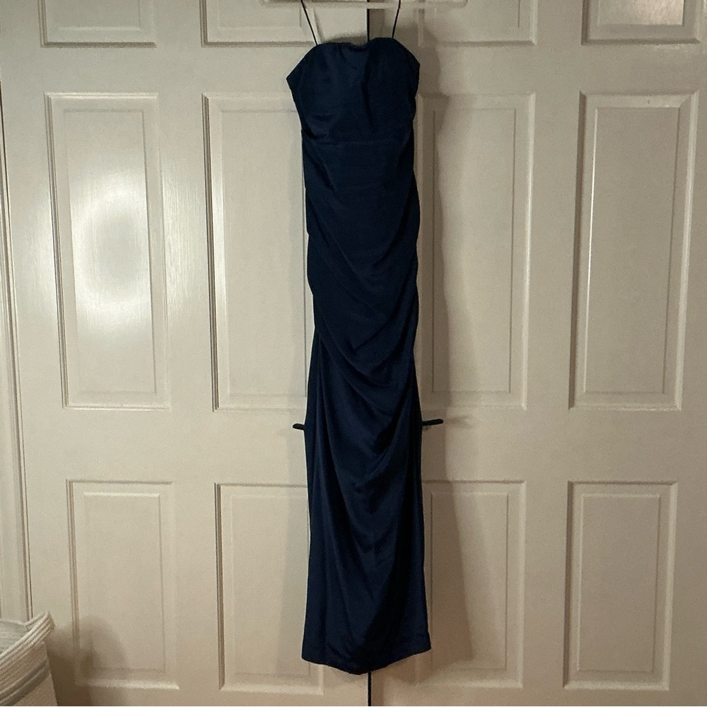 Nicole Miller Midnight Blue Strapless Gown